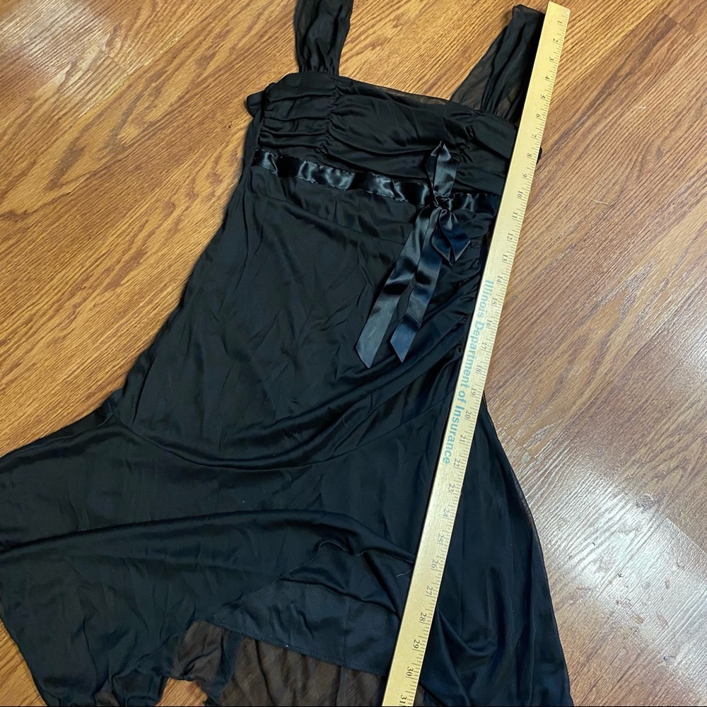 Vintage Y2K Mesh Dress Y2K Dress Sheer Dress Homecoming Prom Black Slip Dress - Picture 13 of 14